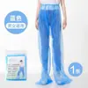 Pantalones de lluvia desechables gruesos e impermeables con cubrepiés para uso en exteriores, pantalones de lluvia de plástico para rafting y parques de atracciones