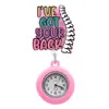 Lindo Dibujo Animado Brillante Elástico Pinza para Insignia de Enfermera Doctor Reloj de Bolsillo de Hospital Reloj de Pecho Pinza Telescópica Reloj para Colgar