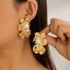 Pendientes Minimalistas de Hoja Europeos y Americanos para Mujer, Pendientes con Diseño de Hoja Vintage, Joyería Transfronteriza, Tachuelas de Flor