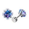 Brincos Quadrados de Zircônia Degradê de Titânio Jiangtai F136 Body Piercing Joias Studs de Osso da Orelha Liga de Titânio G23