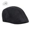 Sombrero Boina Simple Ligera de Lino Imitación para Hombre Retro Británico Verano Transpirable Lengua de Pato Sombrero Adelantado para Mediana Edad y Ancianos