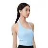 Top Esportivo Assimétrico com Gola Halter e Sensação de Segunda Pele, Top de Corrida com Alças Fixas para Yoga, Sutiã de Beleza Costas para Pilates Fitness