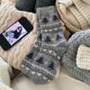 Calcetines Grues de Invierno Calcetines de Lana Estilo Coreano Ins Calcetines Cálidos para Mujer de Media Pantorrilla Combinación Mismo Estilo Xiaohongshu Calcetines Flojos