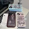 Funda Compatible con iPhone 16 17promax, Manzana, Patrón Cruzado, Transformación Instantánea, Transparente, Cielo Estrellado Dopamina