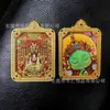 Atacado Duplo Veado Ouvindo o Sutra Thangka Caixa Gawa Tara Verde Colorida Ouro Pingente Thangka Estilo Xizang Pingente de Buda Portátil Ornamento