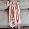 2026 Novo Estilo Calça Elegante de Cupro Fosca Casual de Perna Reta Calça Longa de Perna Larga para Mulheres Atacado H07Ak153