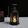 Lâmpada de Vento Hexagonal Retrô de Natal Transfronteiriça Lâmpada de Vento Eletrônica LED Lâmpada de Vela de Halloween Lâmpada a Óleo Enfeites Decorativos