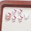 Lindos Accesorios de Arte para Uñas de Dibujos Animados Gato Kt de Cuero Negro Resina Estéreo Accesorios de Uñas Portátiles Accesorios de Hellokitty Sentado