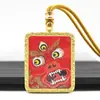 Collar Colgante Thangka Dorado Pintado a Mano Dios Amarillo de la Riqueza Dios Negro de la Riqueza Ojo del Dharma Ojo del Dios de Cinco Caminos Hecho a Mano Thangka Venta al por Mayor