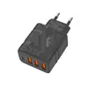 Cargador de Teléfono Móvil Mecha de 40W 3 USB + 1 PD Enchufe Multipuerto Adaptador de Corriente 5V2A12W Regulaciones Europeas, Americanas y Británicas