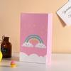 Saco de presente arco-íris não portátil Bonito Papel Kraft Branco Saco de Fundo Quadrado Presentes de Natal Acompanhando Embalagem de Presente Saco Arco-íris