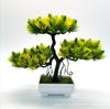 Planta Bonsái Simulada Planta Verde de Plástico en Maceta Pino de Bienvenida Pequeño Bonsái Decoración del Hogar Adornos para Sala de Estar Muebles de Escritorio