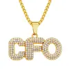 Hiphop Hip Hop Europeo y Americano Rap Baile Callejero Collar con Colgante de Letra de Diamante Completo Joyería para Hombres Genial Dominante de Moda Colgante
