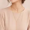 Collar de cadena de cuentas con colgante de corazón de melocotón simple, joyería popular europea y americana, cadena de clavícula, tendencia de amor para mujer