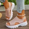 Zapatos Deportivos Casuales Transpirables de Malla Gruesa con Plataforma, Cruzados Europeos y Americanos, Tallas Grandes, para Mujer, Verano, con Tacón para Aumentar Altura, Venta al por Mayor Tallas Grandes