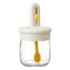Compartimento para Cuchara Separado Retráctil Tarro de Condimentos Sellado Caja de Condimentos a Prueba de Humedad Cocina Hogar Tarro de Sal Almacenamiento Botella de Vidrio para Condimentos Tarro