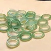 Novo anel de ágata estilo chinês, calcedônia natural, anel de gelo de alta qualidade, anel de casal unissex, anel liso, atacado de joias