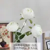 3 rosas de sol artificiales con bordes quemados pintados al óleo, estilo vintage, para sala de estar, mesa de comedor, decoración de fondo de boda y arreglos florales