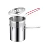 Olla de aceite para uso doméstico para freír brochetas, acero inoxidable extraespesor, apta para cocinas de inducción, mini y de bajo consumo, freidora pequeña, disponible para envío directo transfronterizo