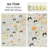 Adesivos Originais de Gatinho Fofo em Relevo à Prova d'Água 3D Adoráveis Pegadas de Gato Adesivas Adesivos de Nail Art Estilo Aa