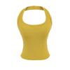 Chica Dopamina 2025 Verano Nuevo Top Chaleco de Color Sólido con Cuello Halter Sexy Chica Caliente con Almohadilla para el Pecho Chaleco Espalda Abierta