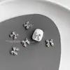 1000 Piezas de Decoraciones de Moños para Uñas de Aleación Mixta, Moños de Cinta Huecos, Pedrería Plateada para Uñas, Al por Mayor