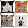 Funda de Almohada de Halloween al Por Mayor de Amazon Transfronteriza Popular Temu Lino Felpa Cuadrada Funda de Almohada Funda de Almohada Cómoda
