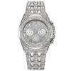 Moda Tendencia Gipsófila Banda de Acero Diamante Hombres Mujeres Reloj Esfera Completamente Diamantada Tres Ojos Números Romanos Reloj de Cuarzo