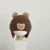 Chapéus de Urso Quentinhos e Fofos para Outono e Inverno, Chapéus com Proteção para Orelhas para Meninos e Meninas, Bebês e Crianças Pequenas, Chapéus de Lã, Chapéus de Tricô para Bebês e Crianças