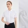 Camisa 80% Algodão Puro Sem Passar Feminina Manga Curta Slim-fit Negócios Vocacional Commuter Vestido Camisa de Algodão