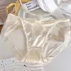 Ventas Directas de Fábrica Superventas Transfronterizo Estilo Puro Deseo Sexy Encaje Braguitas de Malla Transpirable para Mujer Triángulo Lazo