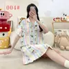 Camisón de manga corta para niñas, algodón nube fino de verano, longitud media por encima de la rodilla, estilo princesa, lindo, ropa de dormir para estudiantes, vestido para casa