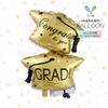 Temporada de Graduación Mecrla Globo de Papel de Aluminio Sol y Estrella Sombrero Conectado Globo Decorativo para Reunión de Clase de Graduación