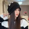 Chapéu Feminino Outono e Inverno Moda All-match Lã Malha Chapéu para Meia-idade e Idosos Lã Chapéu Confortável Quente Heap Chapéu Lote