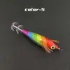 8cm Gamba de Madera Luminosa Anzuelo para Calamar Nivel Láser Luminoso Gamba Impresión UV Señuelo Falso