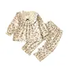 Conjunto para Bebê Roupas de Baixo para Primavera e Outono Roupas e Calças de Outono Unissex Algodão Puro Roupa de Casa Jacquard Estampado Conjunto de Duas Peças