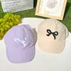 Gorra Bordada de Pato con Lazo y Cola de Caballo para Niños, Elegante Sombrero de Protección Solar para Niños y Niñas