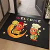 Tapete Cartoon em Forma de Estrela Capacho para Porta de Entrada Preto Resistente a Manchas Entrada de Casa Tapete Antiderrapante Veludo de Cristal Tapete de Chão Fofo