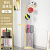 Prateleira de Canto de Parede Multifuncional para Casa Armazenamento de Basquete Prateleira para Tapete de Yoga Exibição de Bolas Cantoneira para Raquetes de Badminton Infantil