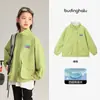 Pudding Haru Roupa de Outono Meninas Roupa Infantil Versátil Top Novo Estilo Outono 2026 Roupa Impermeável para Crianças Roupa de Trabalho Jaqueta de Montanhismo