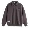 Camisa polo retro de otoño e invierno, a la moda, sencilla, bordada, de manga larga para hombre, corte holgado, versátil para parejas, con cuello de solapa