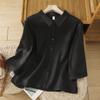 Camisa informal de manga corta para mujer, estilo artístico, sencilla y combinable, de verano 2024