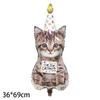 Transfronteiriço Novo Animal de Estimação Gato Olho Azul Mi Cabeça Corpo Inteiro Gatinho Filhote Balão de Filme de Alumínio Tema Decoração de Festa de Aniversário