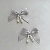 Elegantes Accesorios de Lazo con Perlas de Doble Hilo, Pinzas para el Cabello, Fundas para Teléfono, Calcetines, Bolsos, Accesorios DIY para Mascotas, Zapatos, Accesorios para Muñecas
