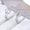 Anel Vazio para Montagem Anel de Prata Esterlina S925 Redondo 6.3mm Douyin Kuaishou Transmissão ao Vivo Estilo Cool Linha Strass Coroa Feito à Mão DIY