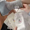 Calcetines de Oso Bordados Estilo Ballet para Mujer de Media Pantorrilla Primavera y Otoño Estilo Japonés Dibujos Animados Chica Linda Calcetines de Encaje Hongo Dulce