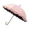 Sombrilla de Bambú Estilo Japonés, Sombrilla de Sol para Mujer, Alto Valor Estético, Borde de Encaje Manual, Recubrimiento Negro, Protección UV, Sombrilla de Sol al por Mayor