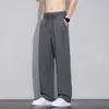 Calça Longa Leve e Respirável Estilo Artístico Retrô para Homens, Calça Longa Reta Solta de Verão