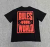Camiseta unisex casual de manga corta suelta con estampado de letras grandes y grafiti Corteiz Devil Island algodón