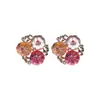 Pendientes de Flor de Color Gelatina Dulce, Pendientes Versátiles Elegantes Estilo Bosque, Diseño Nicho Estilo Ins, Pendientes de Gama Alta para Mujer